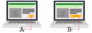 Beispiel A/B-Test einer Website: Ist der größere Button besser?