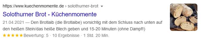 Rich Snippet für Rezepte