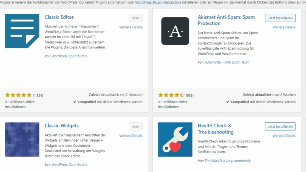 WordPress Plugins Screenshot