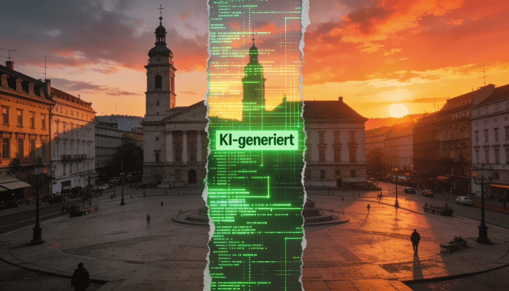 KI-generiertes Bild, das realen Orten ähnelt
